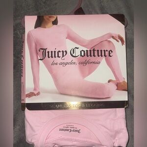 Juicy Couture Pink Long Sleeve Top & Legging Size Small Set with JC Design